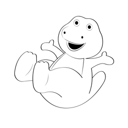 Cute Barney Free Coloring Page for Kids