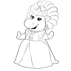 Cute Princess Baby Bop Free Coloring Page for Kids