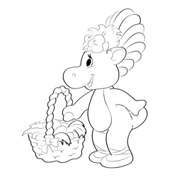 Eating Baby Bop Free Coloring Page for Kids