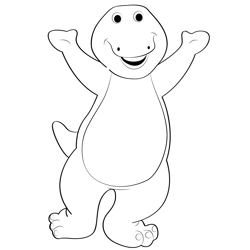 Happy Barney Free Coloring Page for Kids