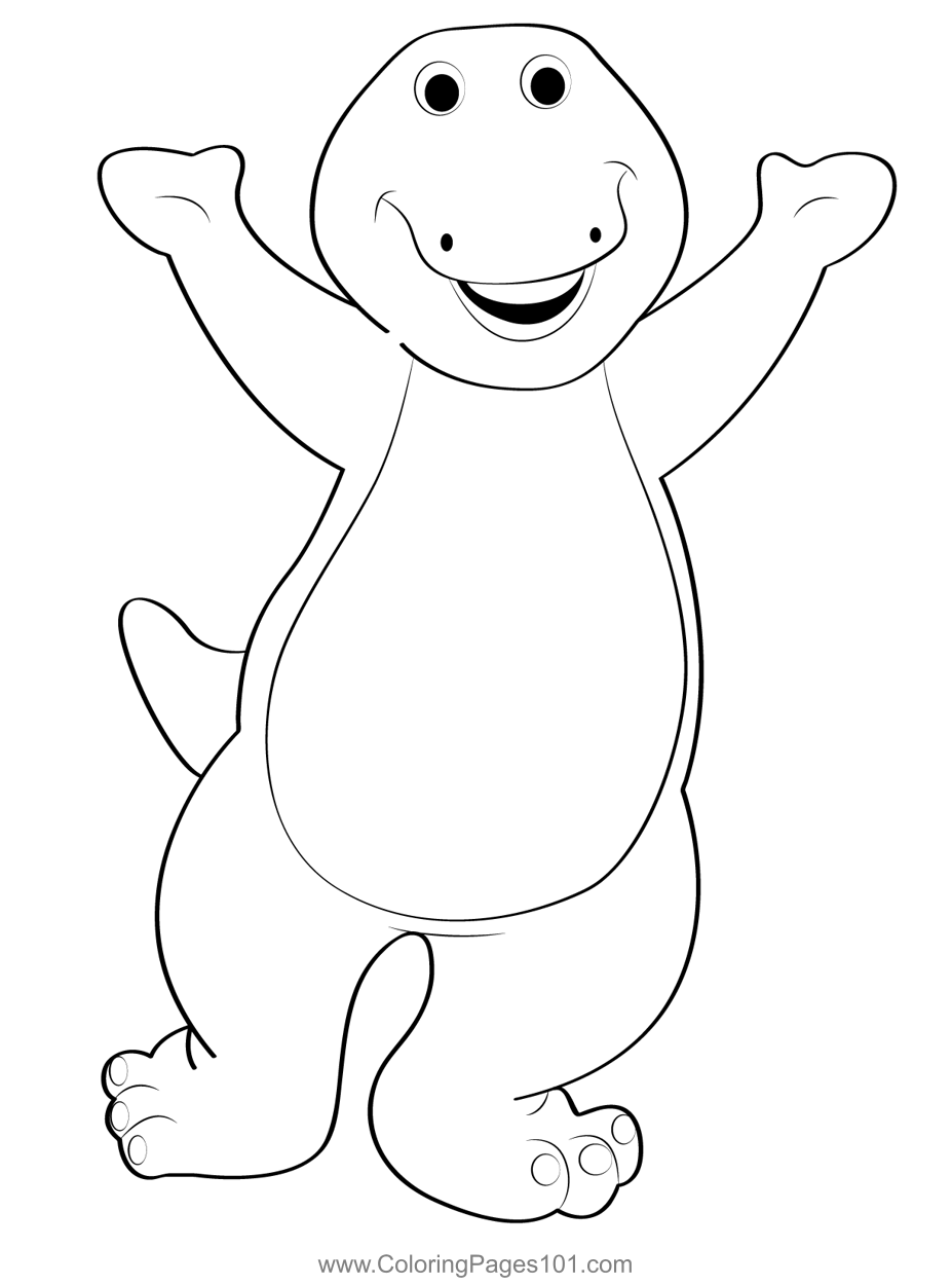 Happy Barney Coloring Page for Kids - Free Barney & Friends Printable ...