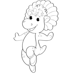 Jumping Baby Bop Free Coloring Page for Kids