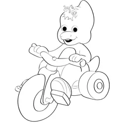 Riff Playing Bicycle Free Coloring Page for Kids