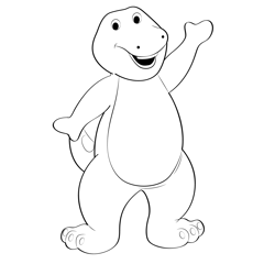 Standing Barney Free Coloring Page for Kids