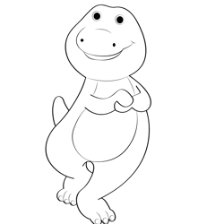 Walking Barney Free Coloring Page for Kids
