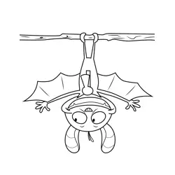 Bat Pat Hanging on Tree Bat Pat Free Coloring Page for Kids