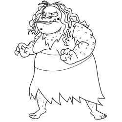 Grundulla the Ugly Ogre Fog Bat Pat Free Coloring Page for Kids