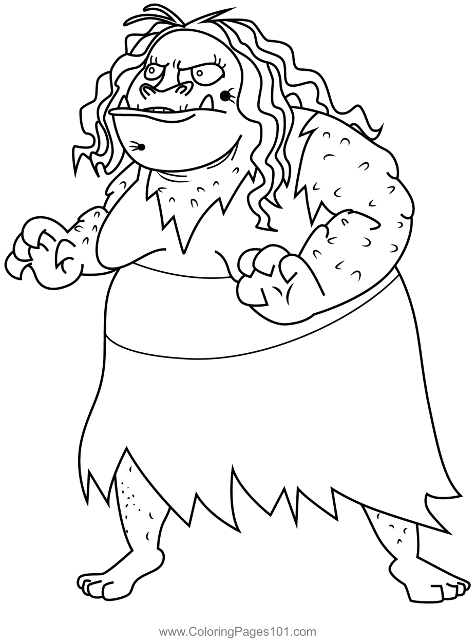 Grundulla the Ugly Ogre Fog Bat Pat Coloring Page for Kids - Free Bat