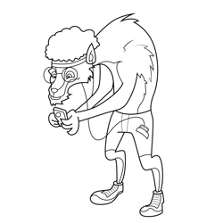 Phil Mooney the Werewolf Bat Pat Free Coloring Page for Kids