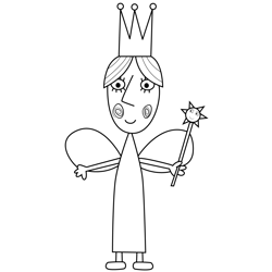 Queen Thistle Ben & Holly's Little Kingdom Free Coloring Page for Kids