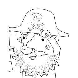 Redbeard the Elf Pirate Ben & Holly's Little Kingdom Free Coloring Page for Kids