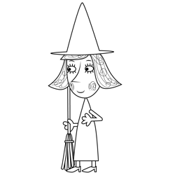 Wendy Witch Ben & Holly's Little Kingdom Free Coloring Page for Kids