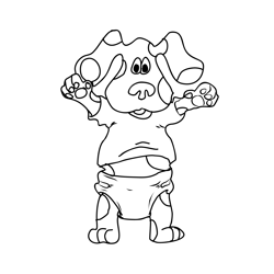 Blue Clues 1 Free Coloring Page for Kids