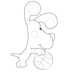 Blue Clues Playing Basketball Free Coloring Page for Kids