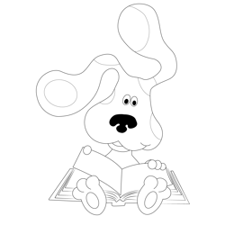 Blue Clues Reading Book Free Coloring Page for Kids