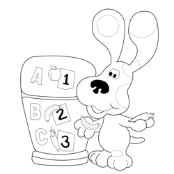 Blues Clues Playing Abc Game Free Coloring Page for Kids