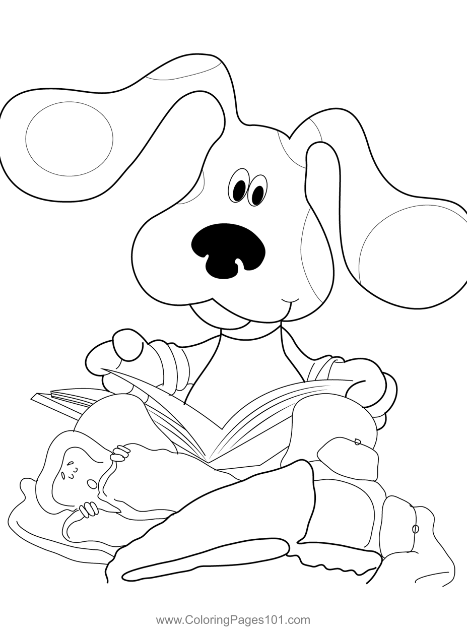 Blues Clues Reading Story Book Coloring Page for Kids - Free Blue's