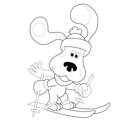 Blues Clues Skating In Winter Free Coloring Page for Kids