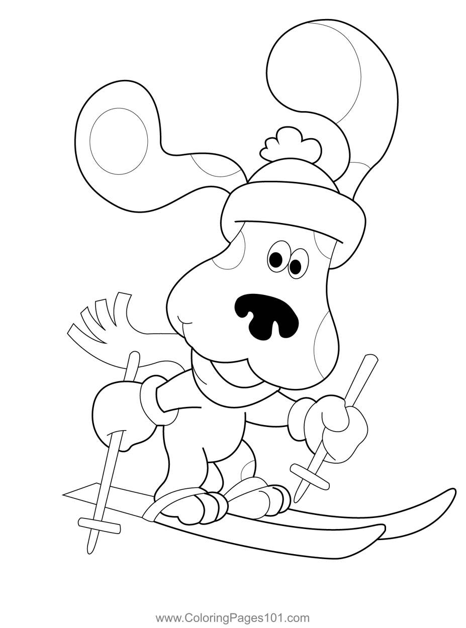 Blues Clues Skating In Winter Coloring Page for Kids - Free Blue's ...