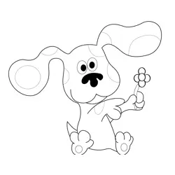 Blues Clues With Flower Free Coloring Page for Kids