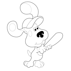 Playing Baseball Blues Clues Free Coloring Page for Kids