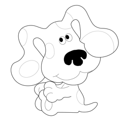 Playing Blues Clues Free Coloring Page for Kids