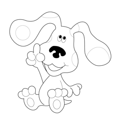 Sitting And Enjoying Blues Clues Free Coloring Page for Kids