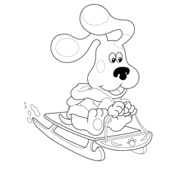 Skating Blues Clues Free Coloring Page for Kids