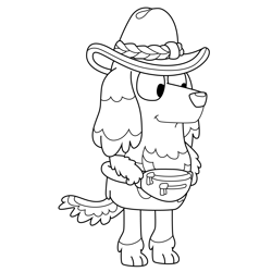 Pony Lady Bluey Free Coloring Page for Kids
