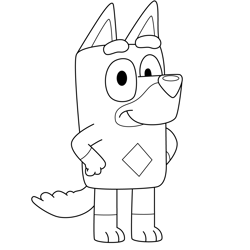 Rusty Bluey Free Coloring Page for Kids