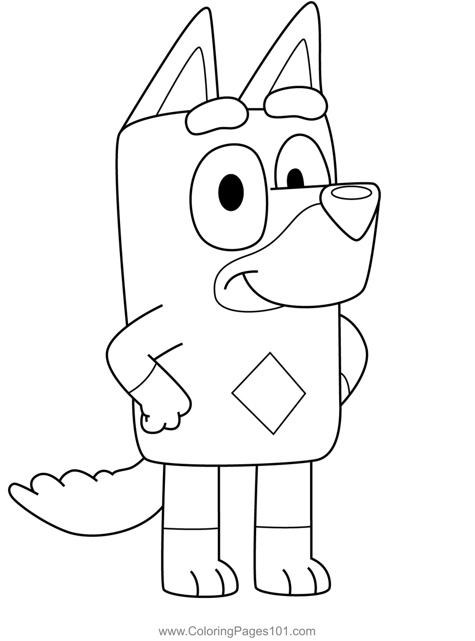 Rusty Bluey Coloring Page for Kids - Free Bluey Printable Coloring