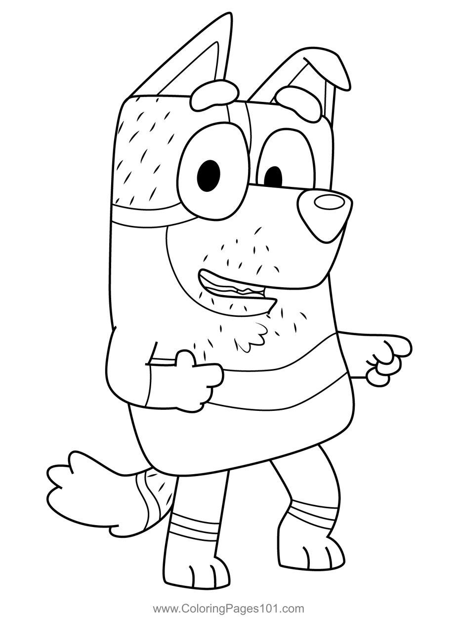 Stripe Heeler Bluey Coloring Page for Kids - Free Bluey Printable ...