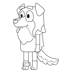 Surfer Bluey Free Coloring Page for Kids