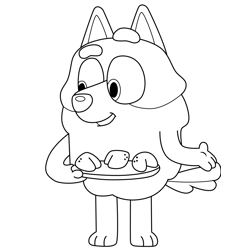 Takeaway Lady Bluey Free Coloring Page for Kids