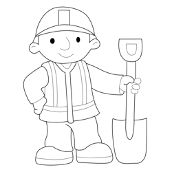 Bob Baumeister Standing Free Coloring Page for Kids