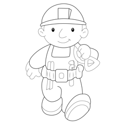 Bob Baumeister Walking Free Coloring Page for Kids