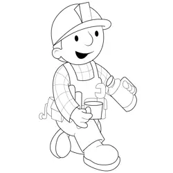 Bob The Builder Coffee Break Free Coloring Page for Kids