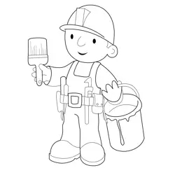 Bob The Builder Painter Free Coloring Page for Kids