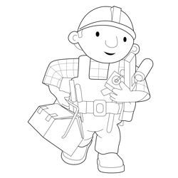 Bob With His Tools Free Coloring Page for Kids