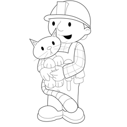 Bob With Pilchard Free Coloring Page for Kids