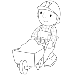 Bob With Trolley Free Coloring Page for Kids