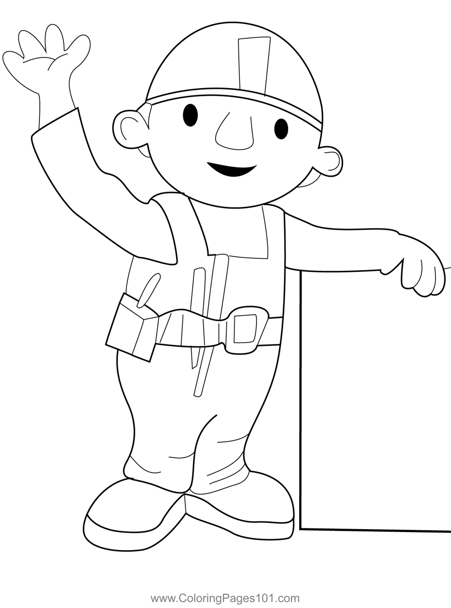 Happy Bob Builder Coloring Page for Kids - Free Bob the Builder Printable  Coloring Pages Online for Kids  | Coloring Pages for  Kids