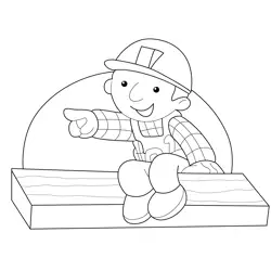 Sitting And Smiling Bob Free Coloring Page for Kids