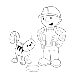 Standing Bob With Pilchard Free Coloring Page for Kids