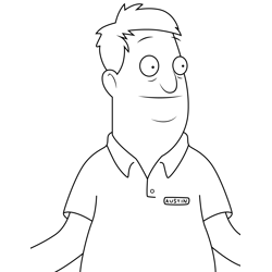 Austin Bob's Burgers Free Coloring Page for Kids