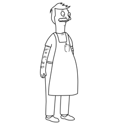 Bob Belcher Bob's Burgers Free Coloring Page for Kids