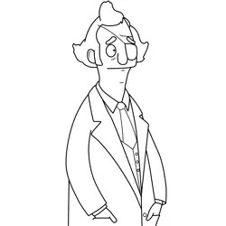 Calvin Fischoeder Bob's Burgers Free Coloring Page for Kids