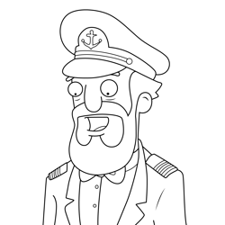 Captain Flarty Bob's Burgers Free Coloring Page for Kids