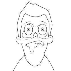 Chad the Zombie Bob's Burgers Free Coloring Page for Kids