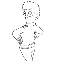 Charlie Cross Bob's Burgers Free Coloring Page for Kids
